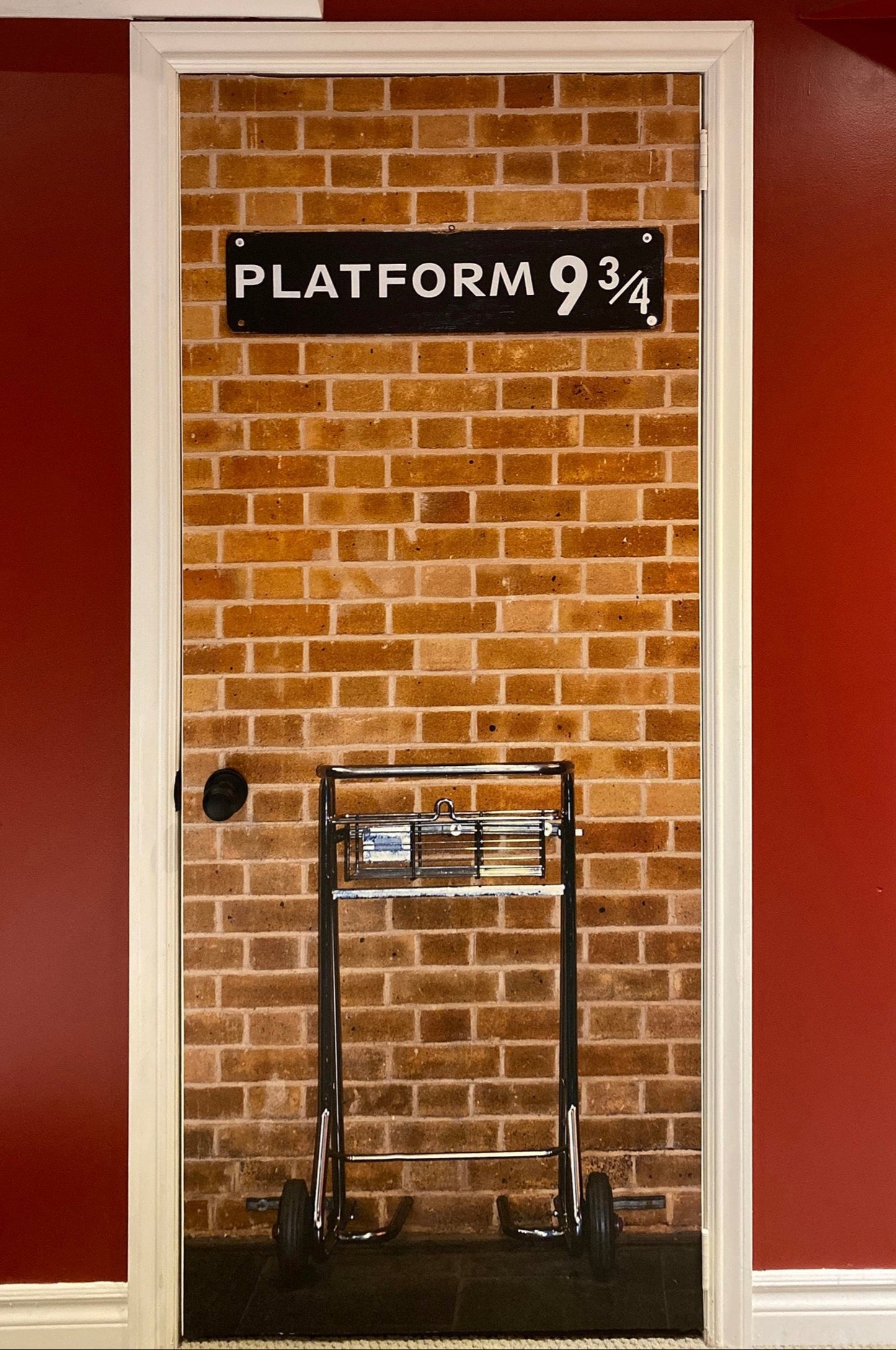 Platform 9 3/4 door cover. King's cross station. Express train