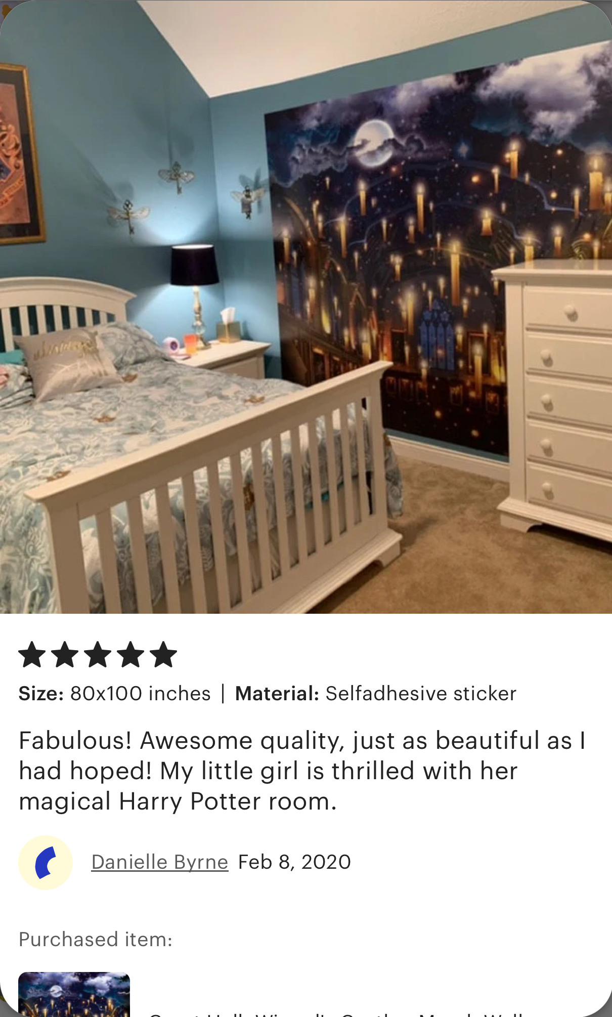 Great Hall With Floating Candles, Castle Wall Mural. Decal, Wallpaper, Tapestry.