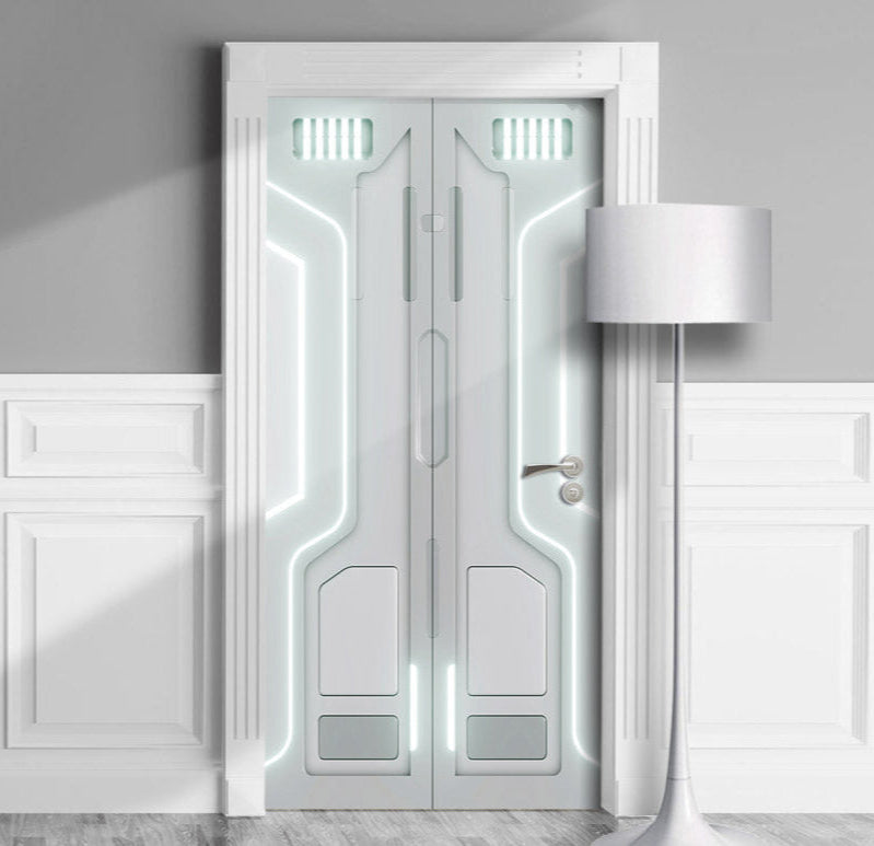 Cyberpunk sci-fi door cover