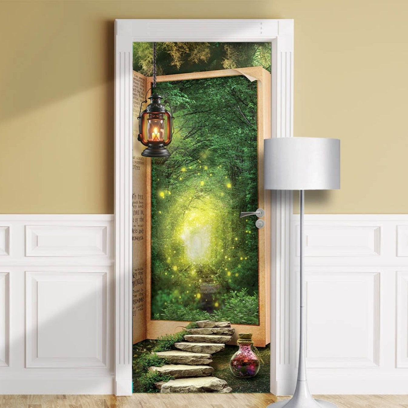 Fairy Tail Storybook door sticker for nursery, fantasy decoration