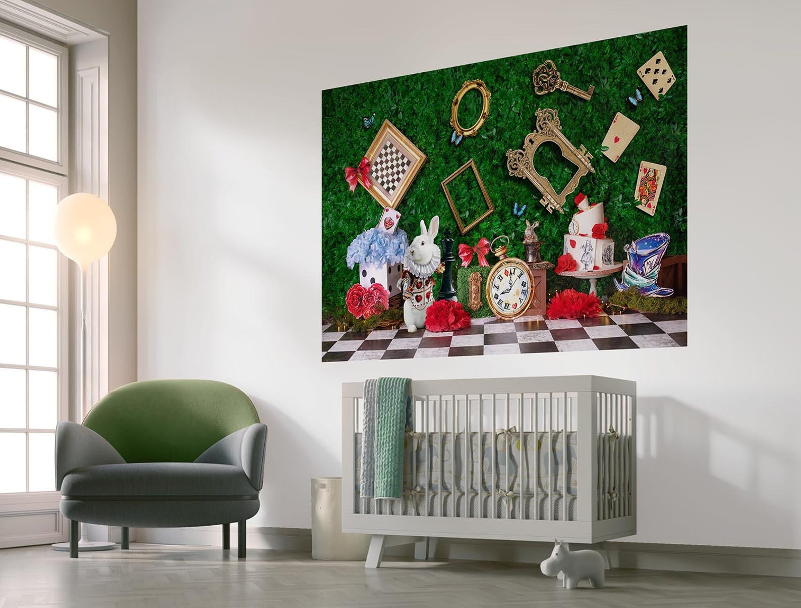 Alice in Wonderland wall decals. Baby room murals