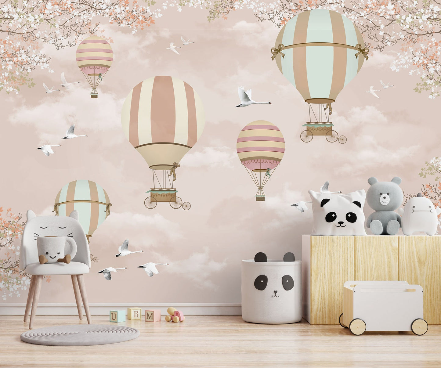 Pink Balloons Wall Mural