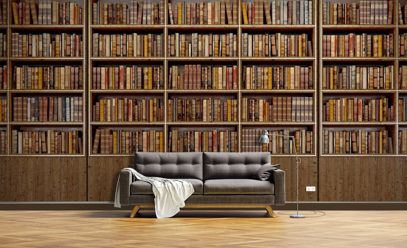 Fake bookself wallpaper, Dementia friendly wall murals