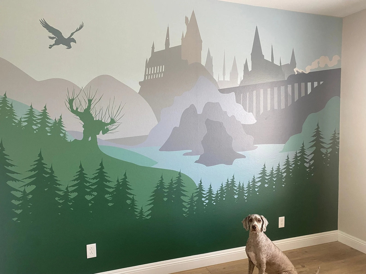 Newborn room - castle wall mural