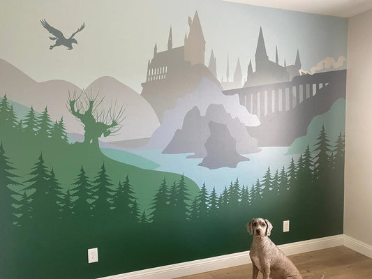 Newborn room - castle wall mural