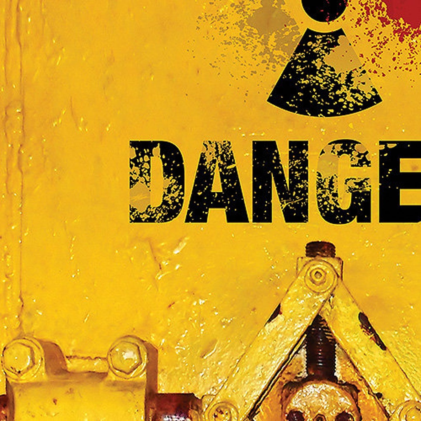 Danger radiation laboratory door, man cave bunker. self-adhesive, single piece