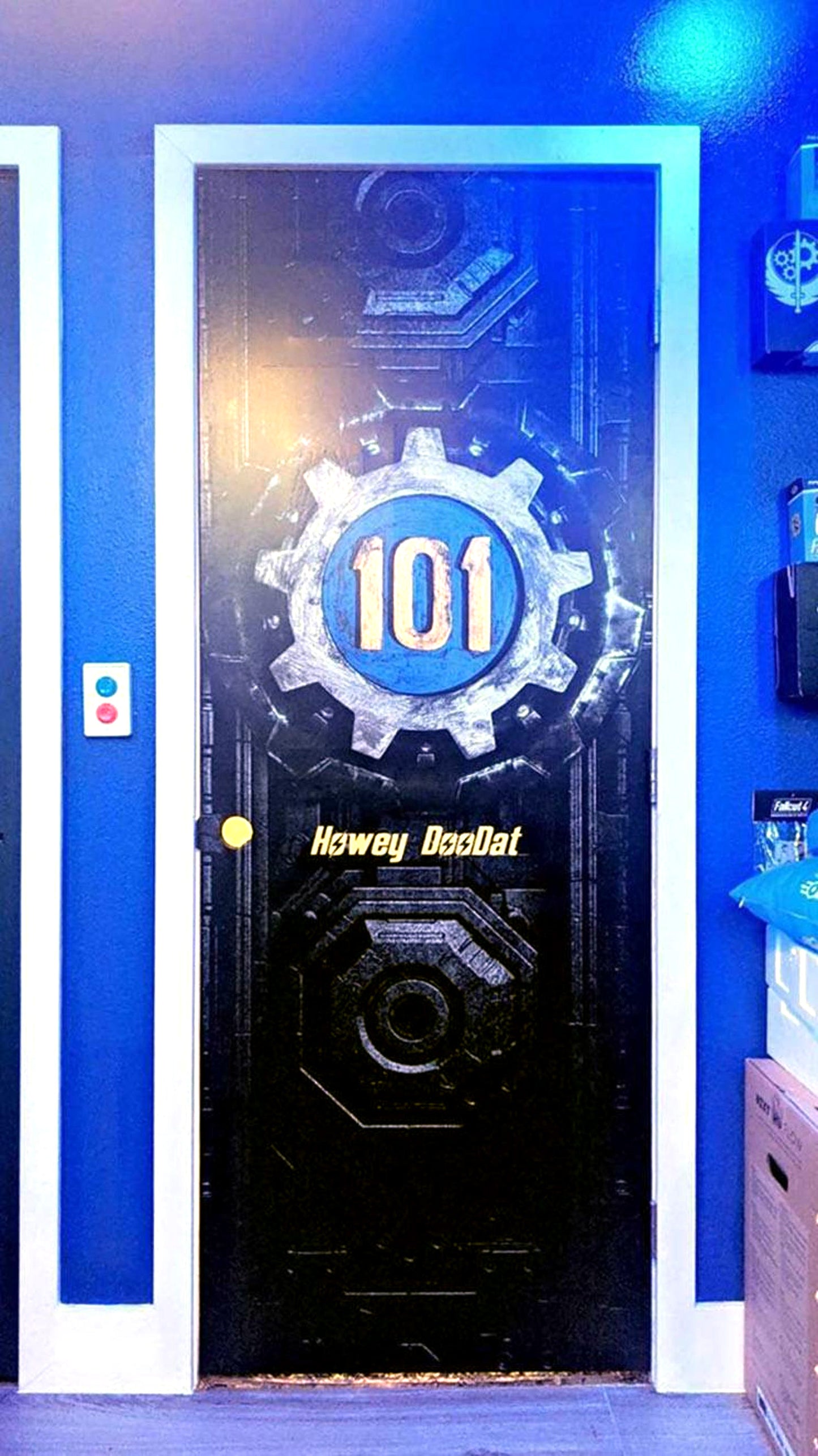 Gamer's Door Mural, Armoured Vault, Bunker, Airlock, Gateway door sticker mural, self-adhesive, single piece