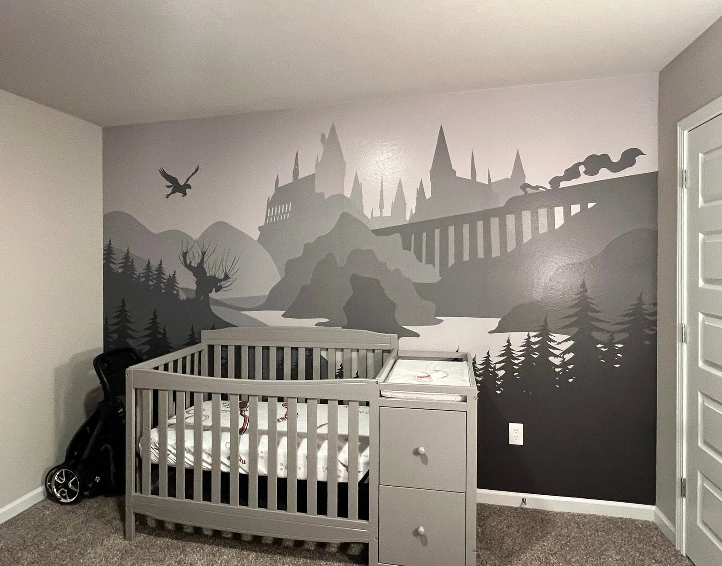 Castle wall mural - Harry mural nursery