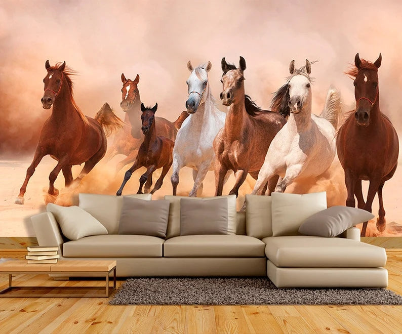 Man cave wall mural - Horses