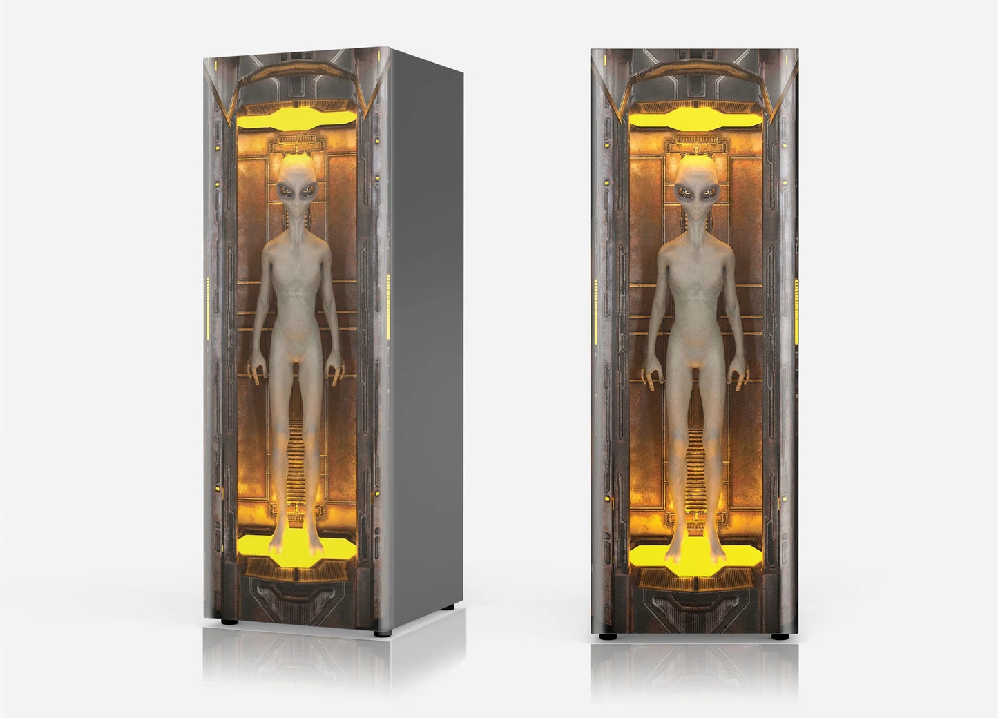 Futuristic refrigerator sticker wrap