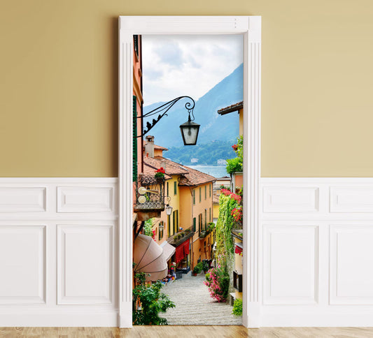 Italian Street. Bellagio door sticker mural
