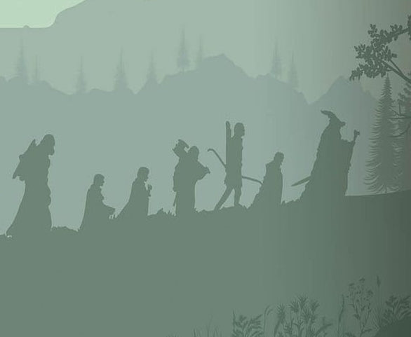Nine Walkers Wall Mural