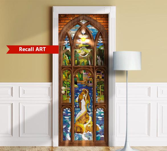 Stained glass mermaid window