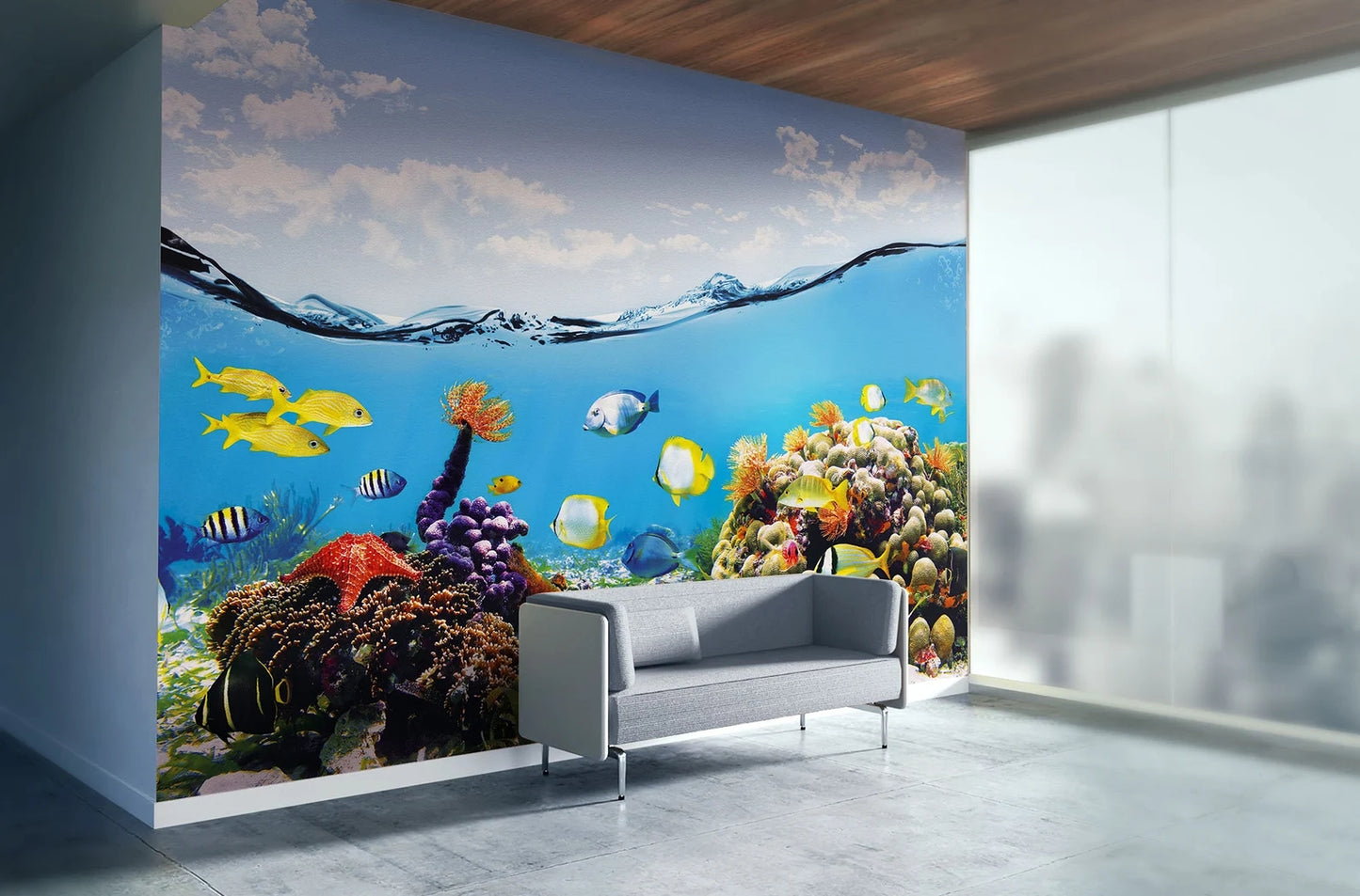 Ocean, underwater wall mural, decal, wallpaper