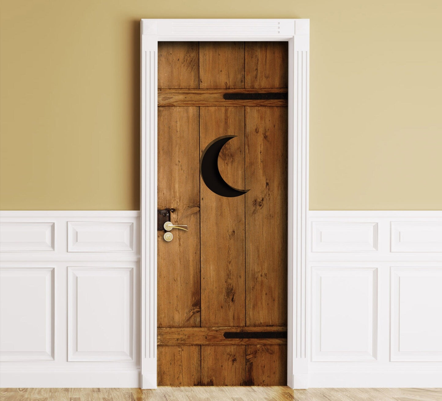 Outhouse door sticker mural