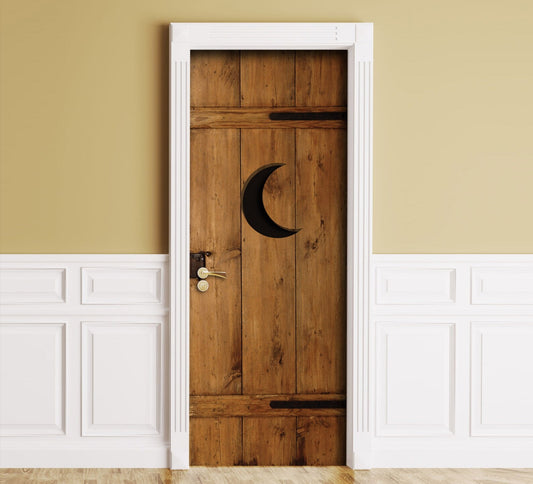 Outhouse door sticker mural