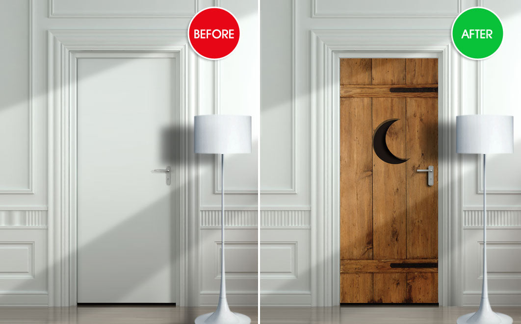 Washroom door sticker mural