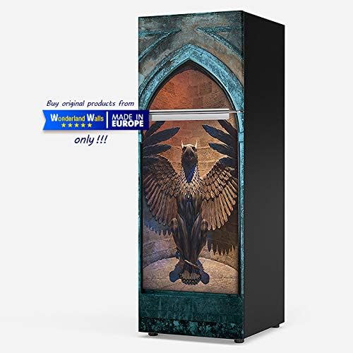 Sticker for door fantasy Phoenix statue mural, peel and stick, 1 piece