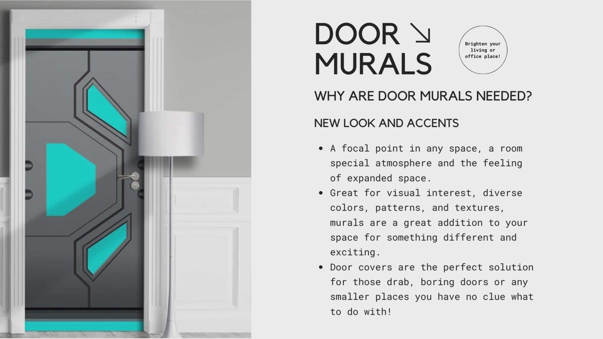 Adhesive door coverings.