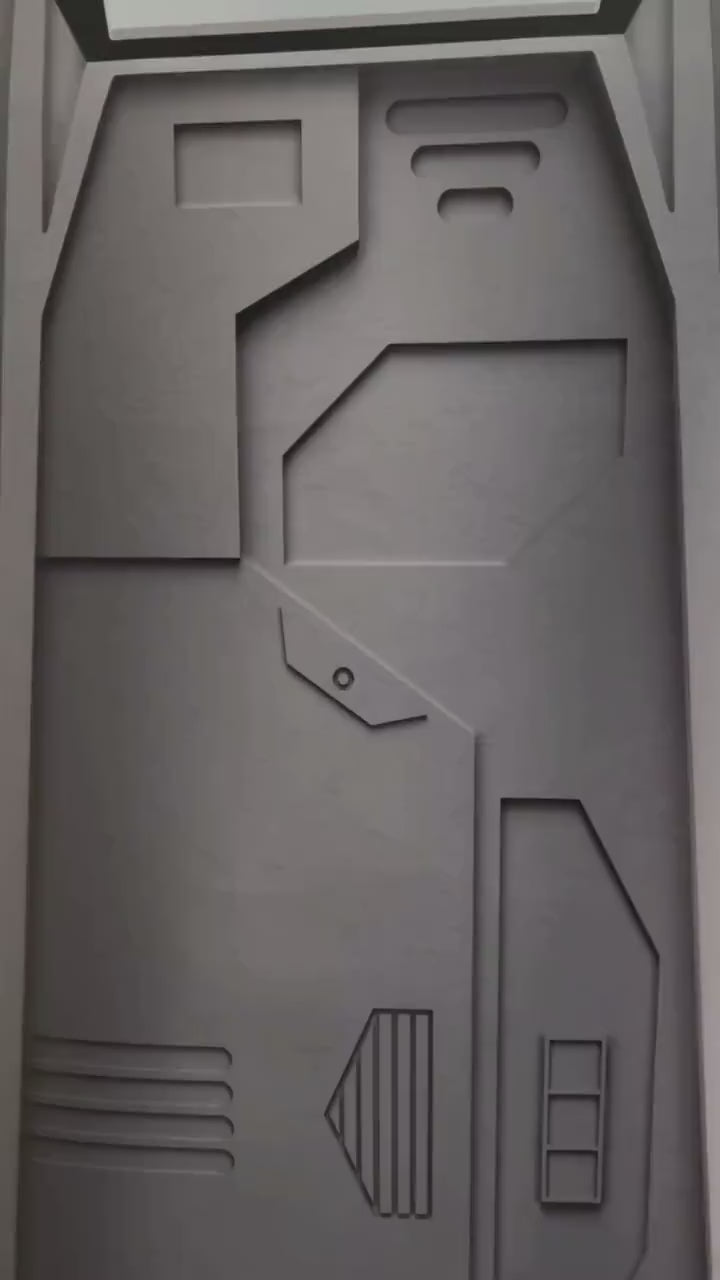 spaceship door mural