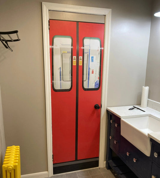 London subway, tube, underground door mural