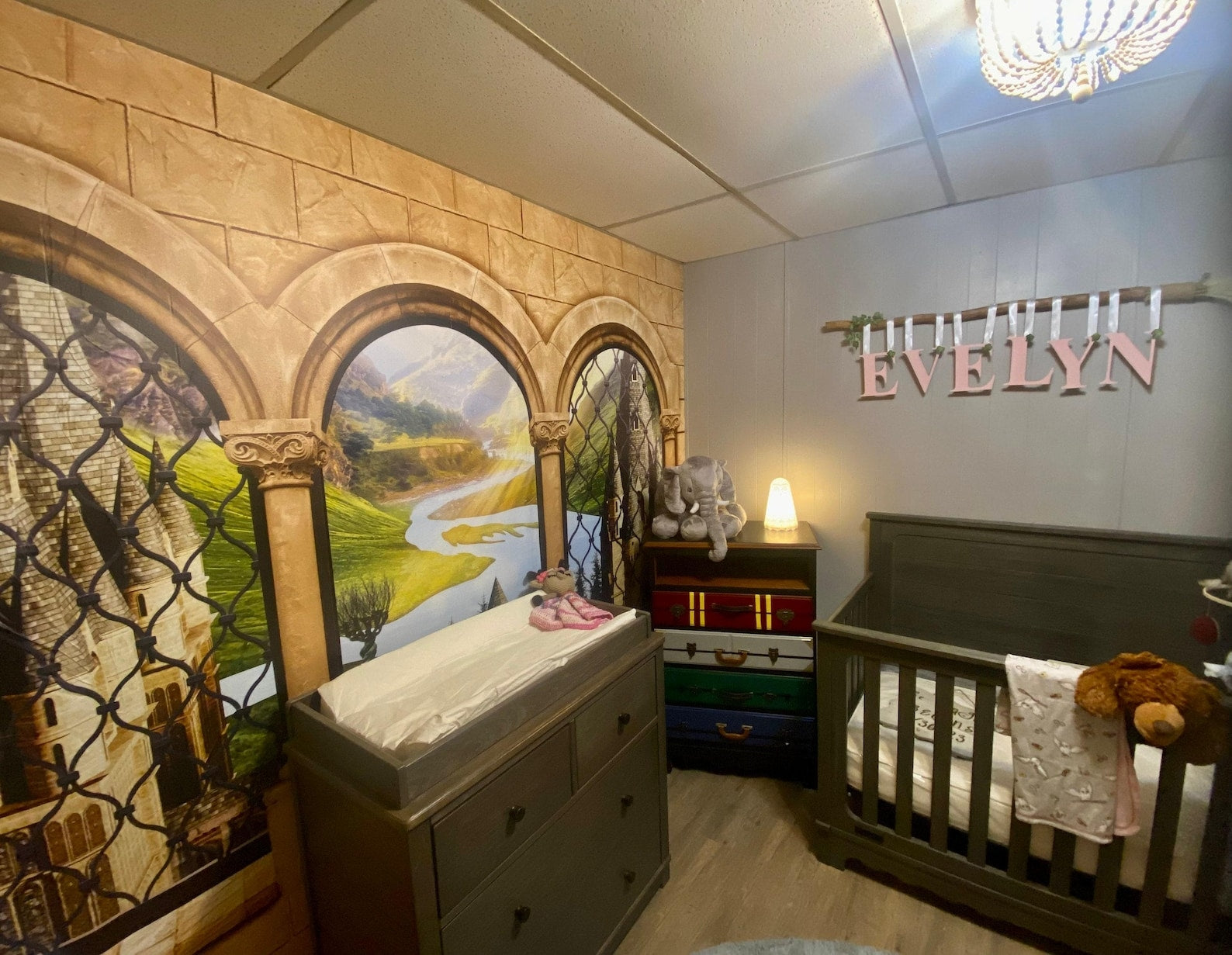 Castle wall wallpaper for babey rooms