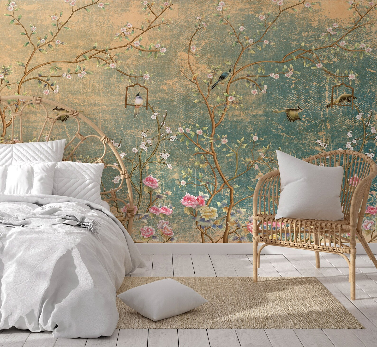 Bedroom decor - temporary wall murals