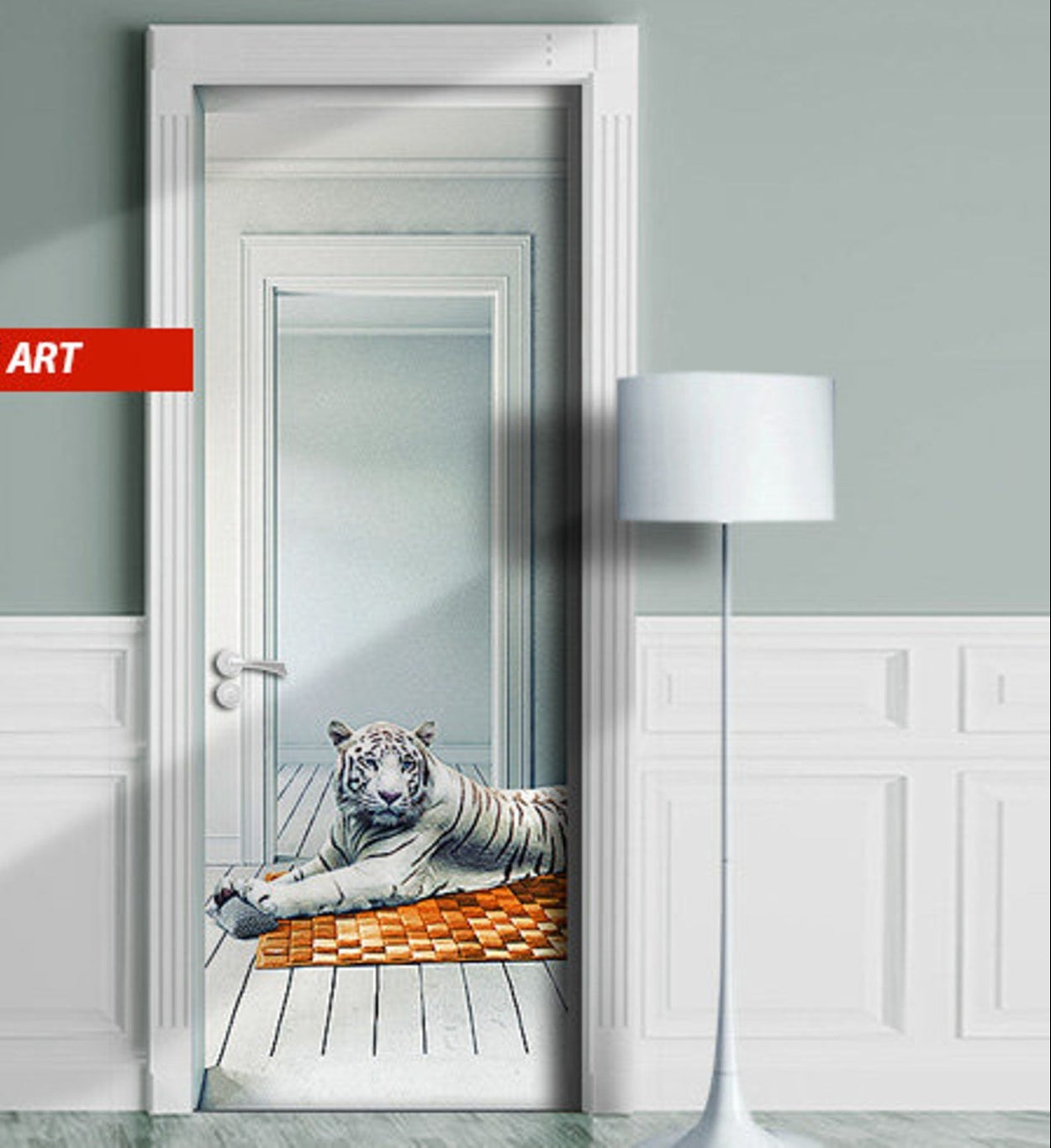 Tiger outide door mural