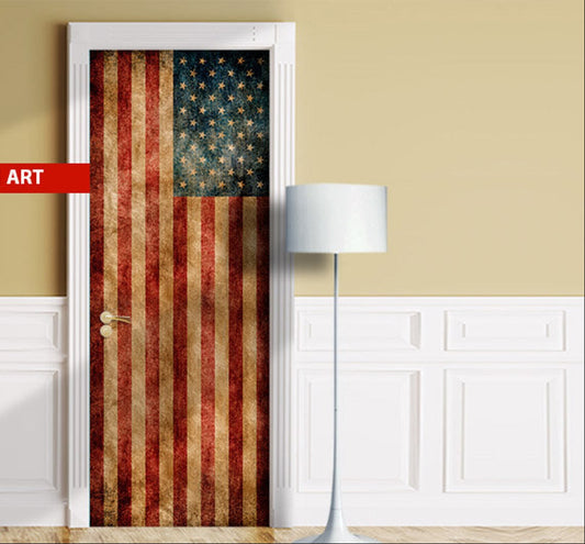 USA flag door sticker