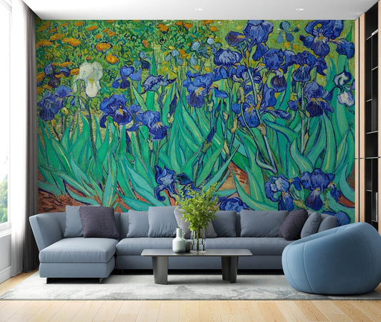 Van Gogh Irises Wall Mural Decal, Wallpaper