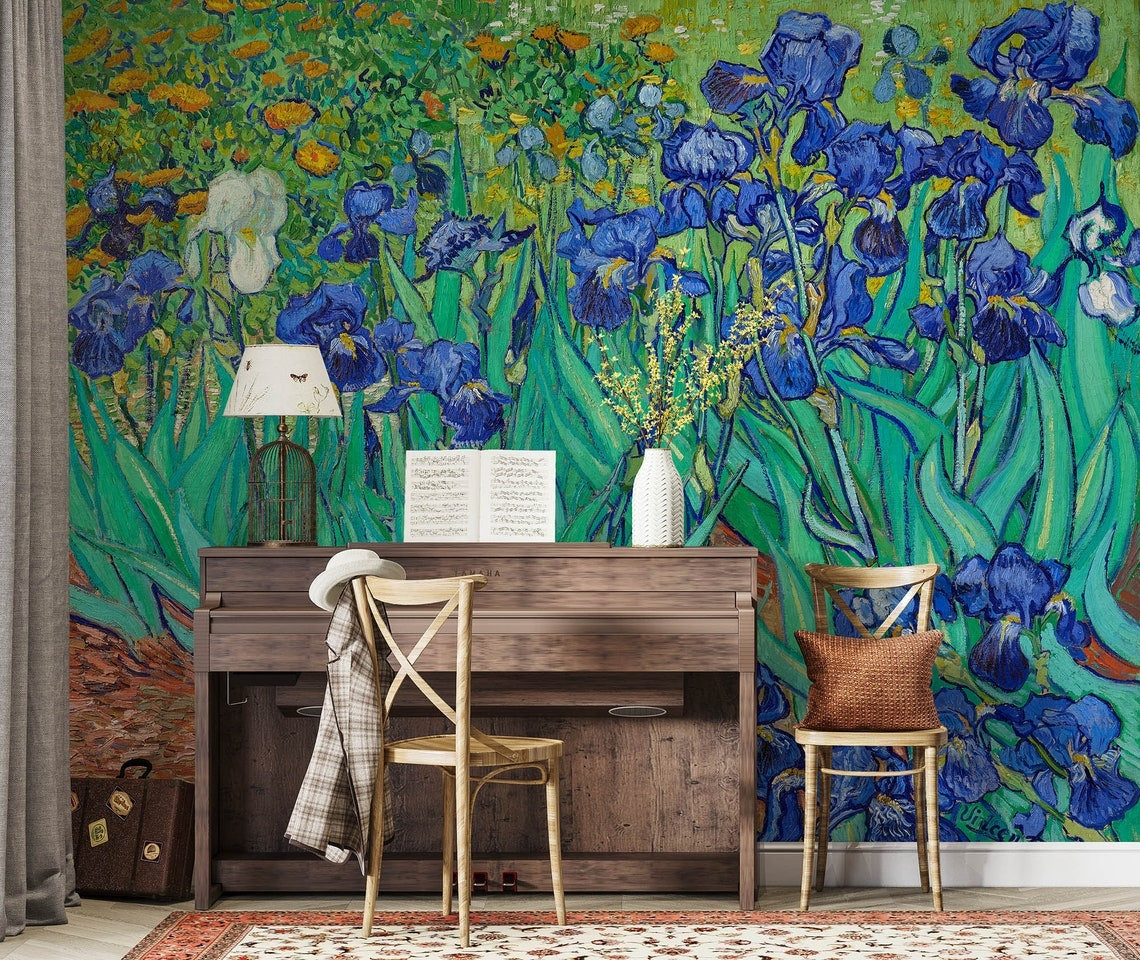 Van Gogh Irises - Zoom background