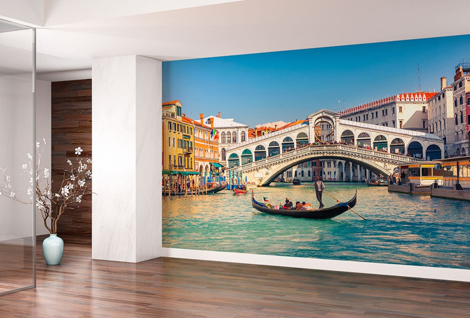 Venice wall decal - Dementia friendly wallpaper. Retirement home wall murals.