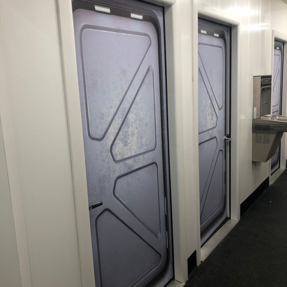Sci-Fi Door Mural - Starship Airlock, Armored Bunker, self-adhesive, 1 piece