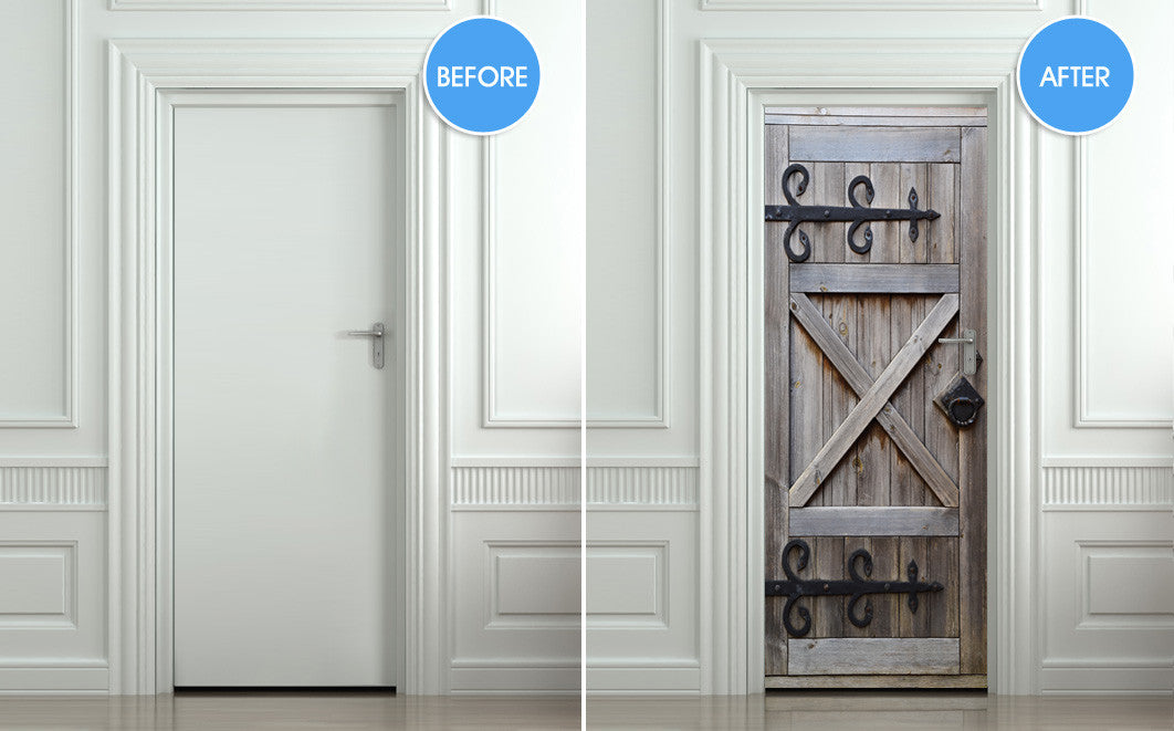 Interrior barn door wrap