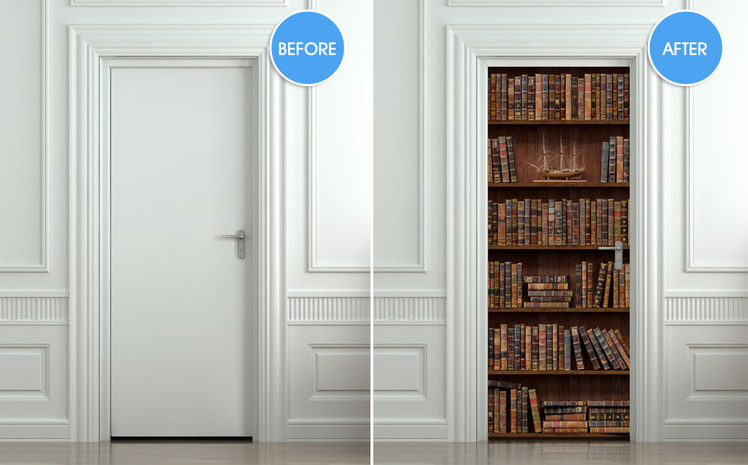 Faux bookshelf door for dementia units.