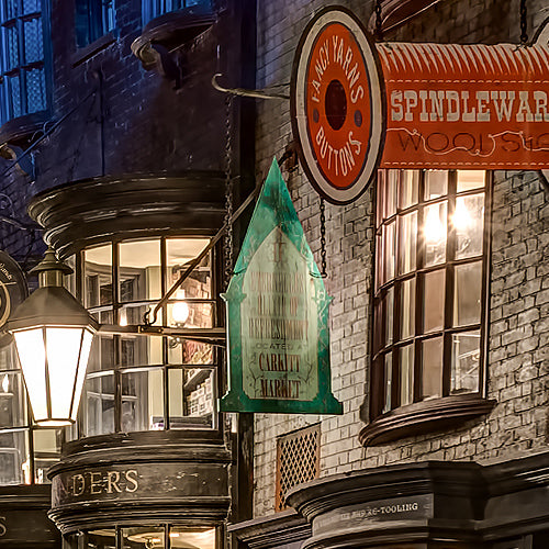 Diagon alley wall mural