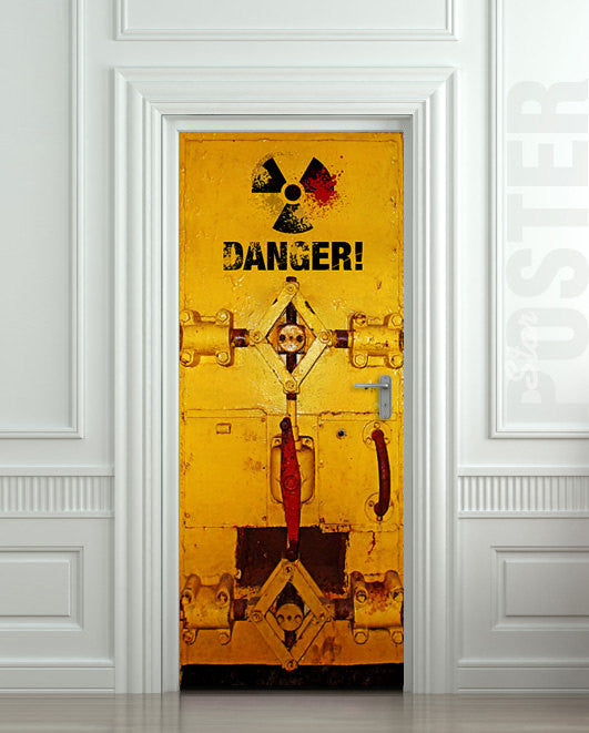 Door STICKER danger laboratory safe radiation mural decole film self-adhesive poster 30"x79"(77x200 cm) - Pulaton stickers and posters
 - 1