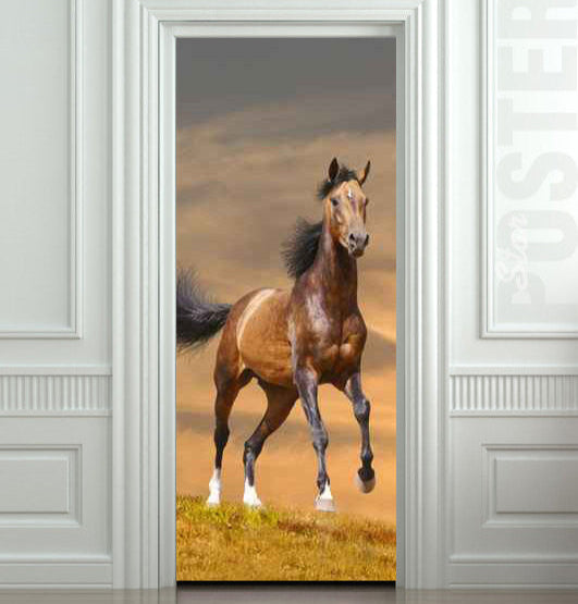 Door STICKER horse mare mustang hoof ride