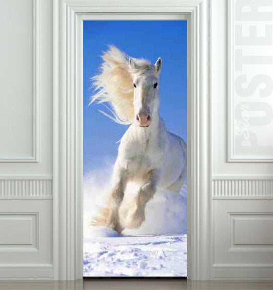 White horse mural