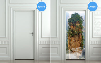 Door STICKER China mountain rock mural decole film self-adhesive poster 30"x79"(77x200 cm) - Pulaton stickers and posters
 - 2