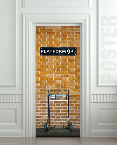 Door STICKER express platform poster - Potter mural nursery