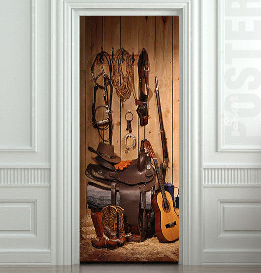 Cowboy door mural