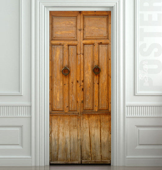 Medieval castle door sticker mural