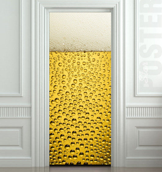 Beer glass door cover sticker