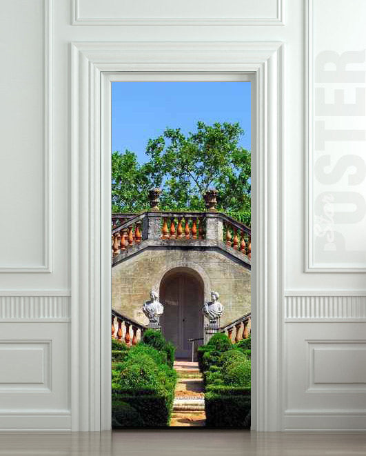 Interior door wrap - Antiquity sculpture stairs, stairway.