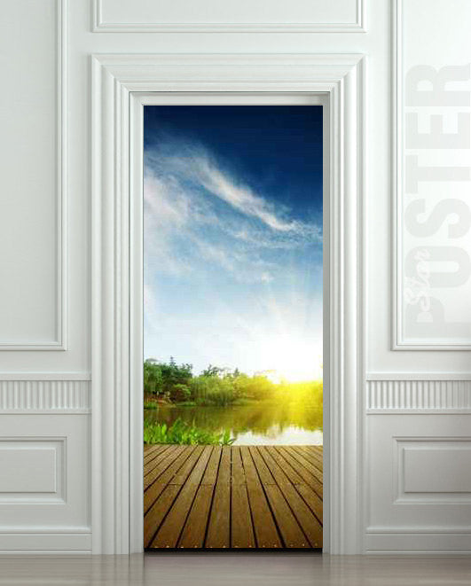 Door STICKER natural resources landscape river fishing mural decole film self-adhesive poster 30"x79"(77x200 cm) - Pulaton stickers and posters
- 1