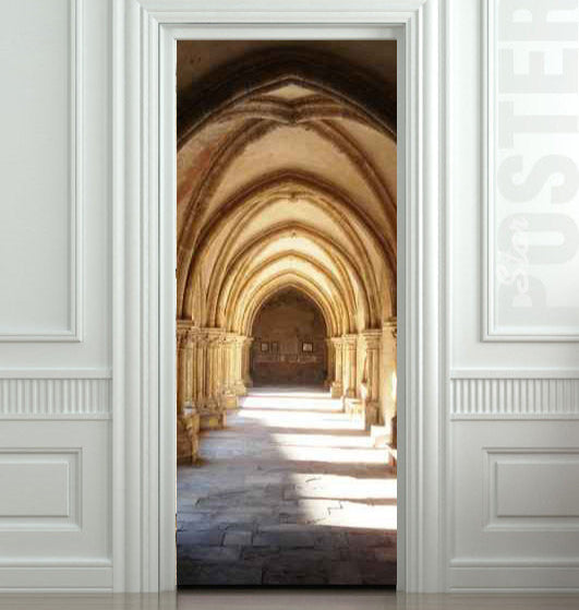 Corridor arch vault door sticker mural