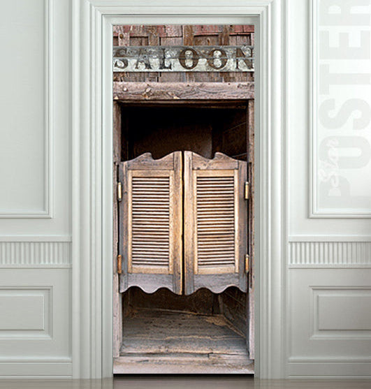 Saloon shutter, cowboy beer bar door mural