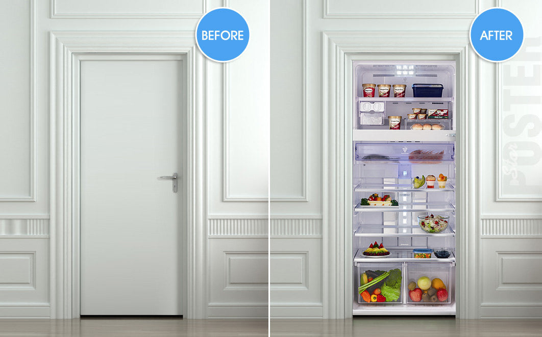Open fridge door wrap