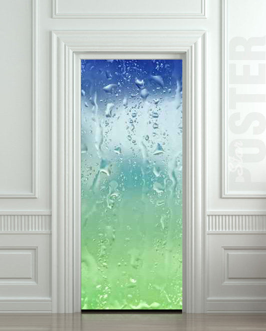Door STICKER drops rain window dew mural decole film self-adhesive poster 30"x79"(77x200 cm) - Pulaton stickers and posters
 - 1